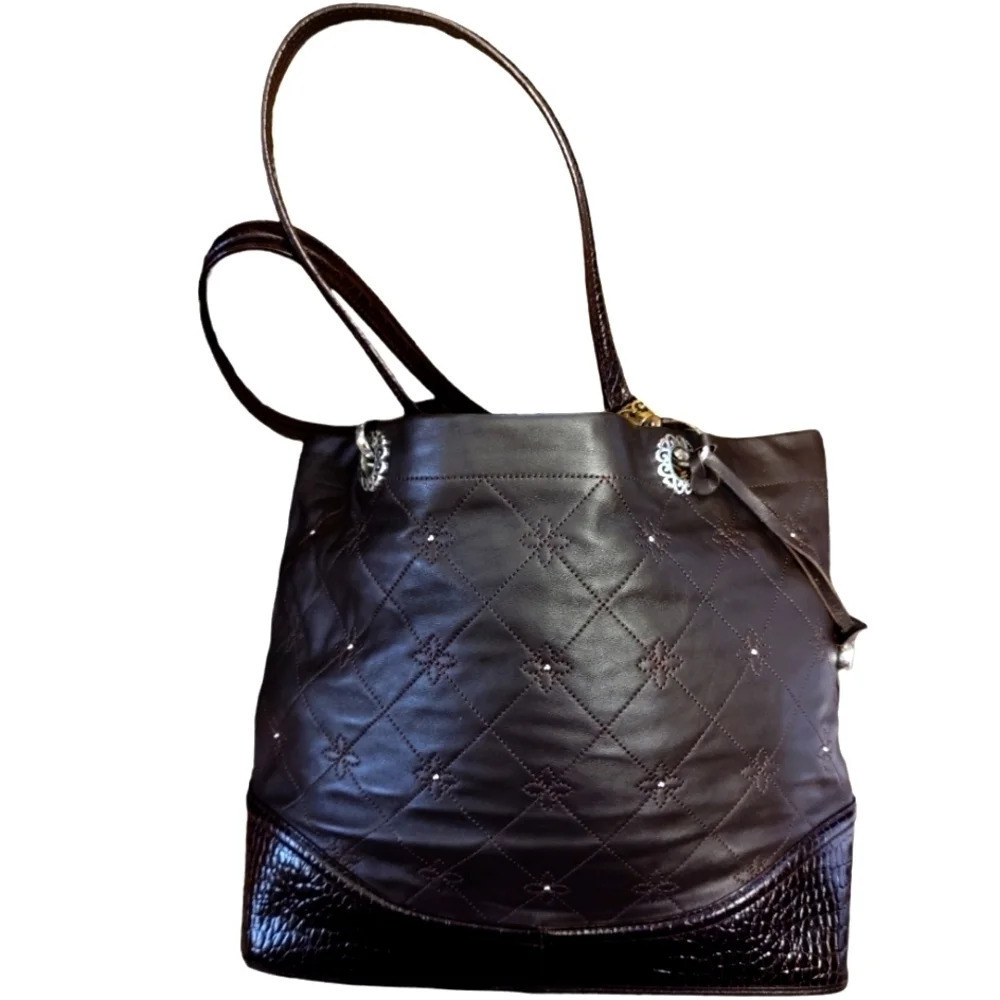 Brighton Chocolate Studded Tote EUC ❤️ - Picture 10 of 11